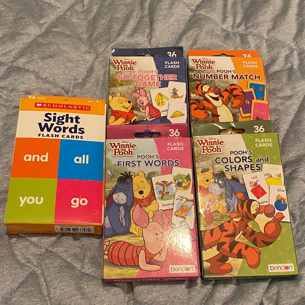 Winnie the Pooh Learning Flash Cards Set - Multicolor